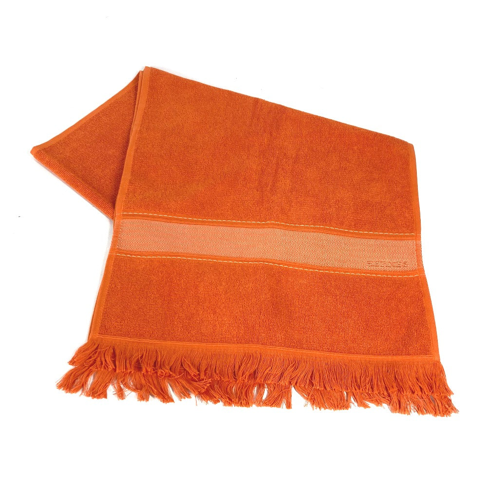 HERMES towel cotton Orange fringe Sailing Women Used