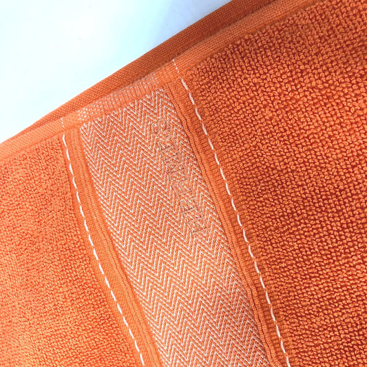 HERMES towel cotton Orange fringe Sailing Women Used