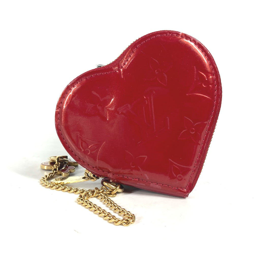 LOUIS VUITTON Coin case M93562 Monogram Vernis Canvas Red Monogram Vernis Porto Mon Coeur Women Used