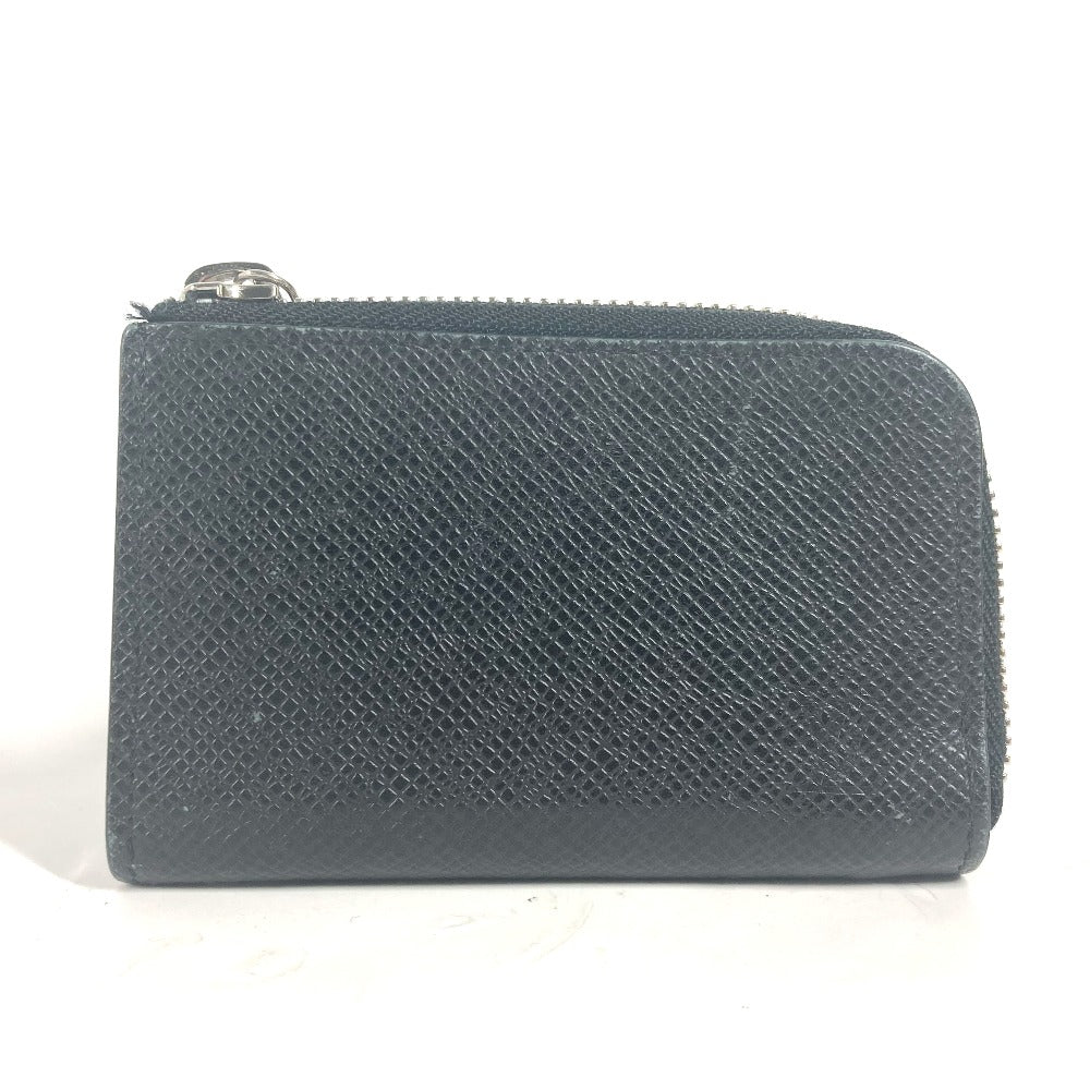 LOUIS VUITTON Coin case M63375 Taiga Leather black Taiga Portemonejour unisex(Unisex) Used