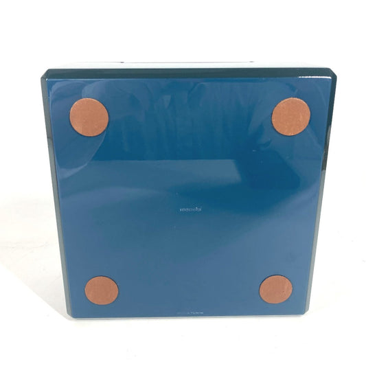 HERMES Accessory case Wood, Lacquer blue logo wood Watch & Jewelry Box "Facet/H Dedal"