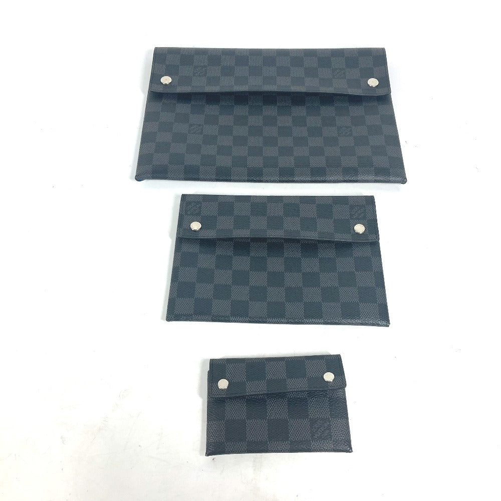 LOUIS VUITTON Clutch bag Damier Grafitto Canvas black Damier Grafitte Alpha triple pouch