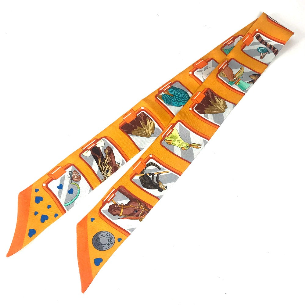 HERMES scarf H063875S 02 silk Orange Twilly Twilly Ribbon Scarf
