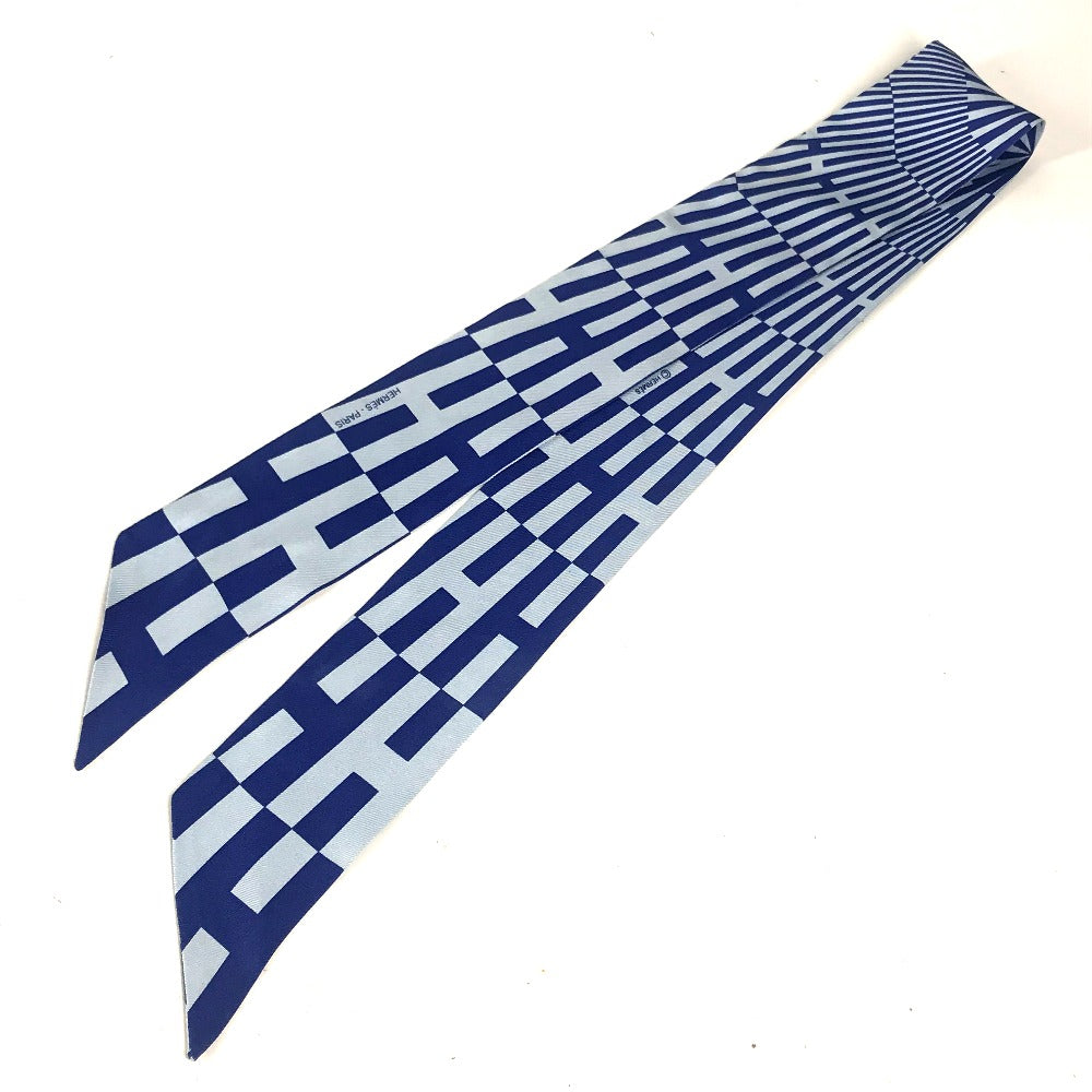 HERMES scarf silk blue Twilly Twilly