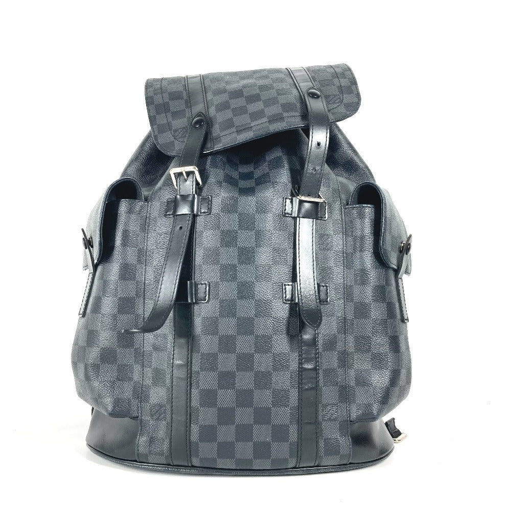 LOUIS VUITTON Backpack N41379 Damier Grafitto Canvas black Damier Grafitte Christopher MM mens Used