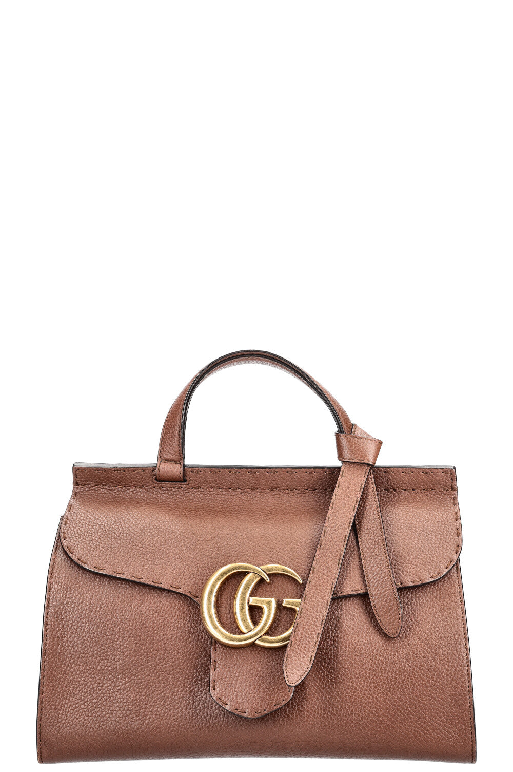 GUCCI Marmont Top Handle Bag Brown