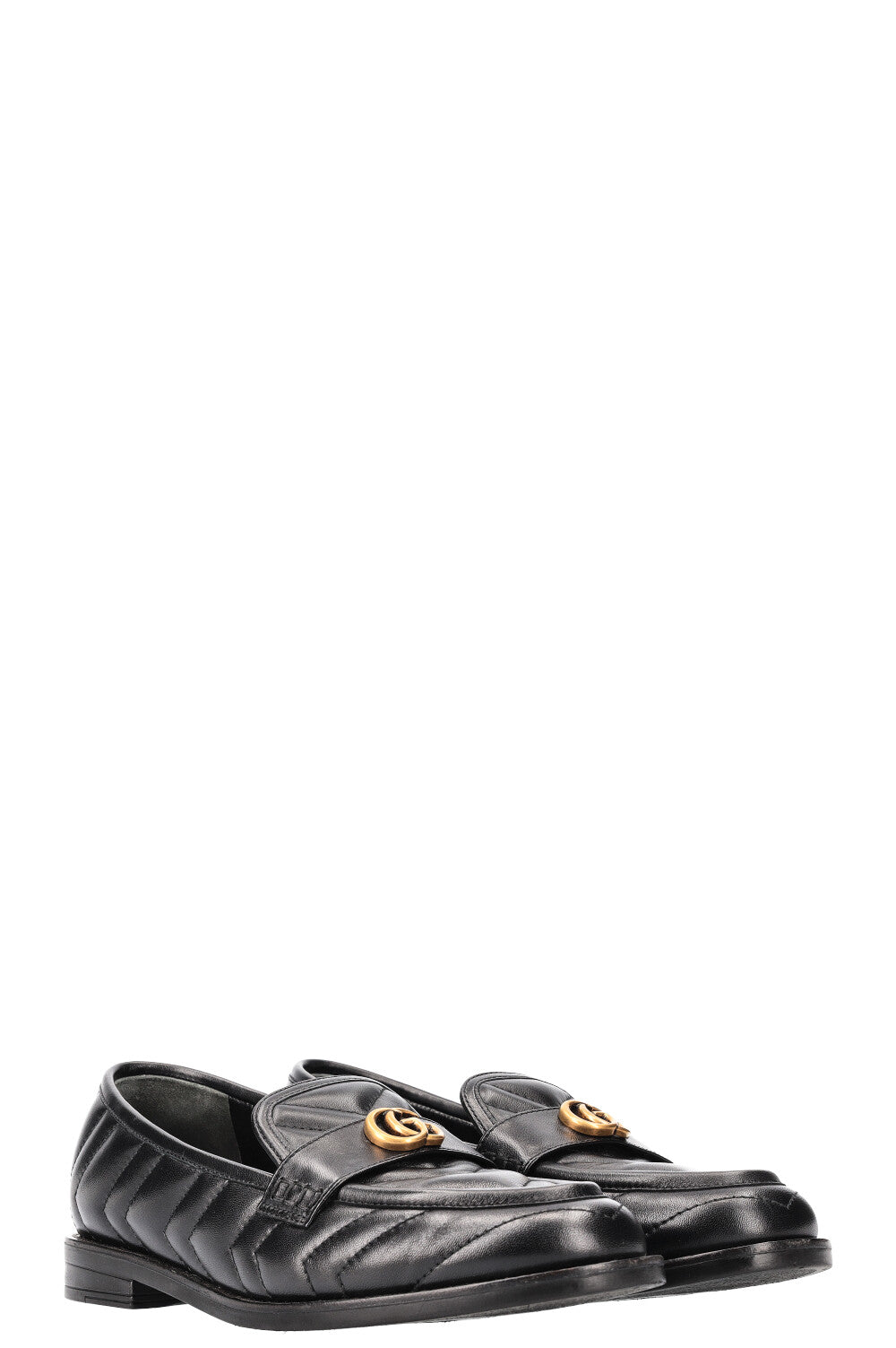 GUCCI Double G Matelassé Flats Black