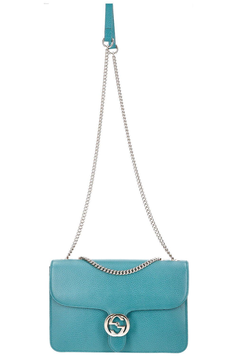 GUCCI Interlocking Shoulder Bag Medium Turquoise