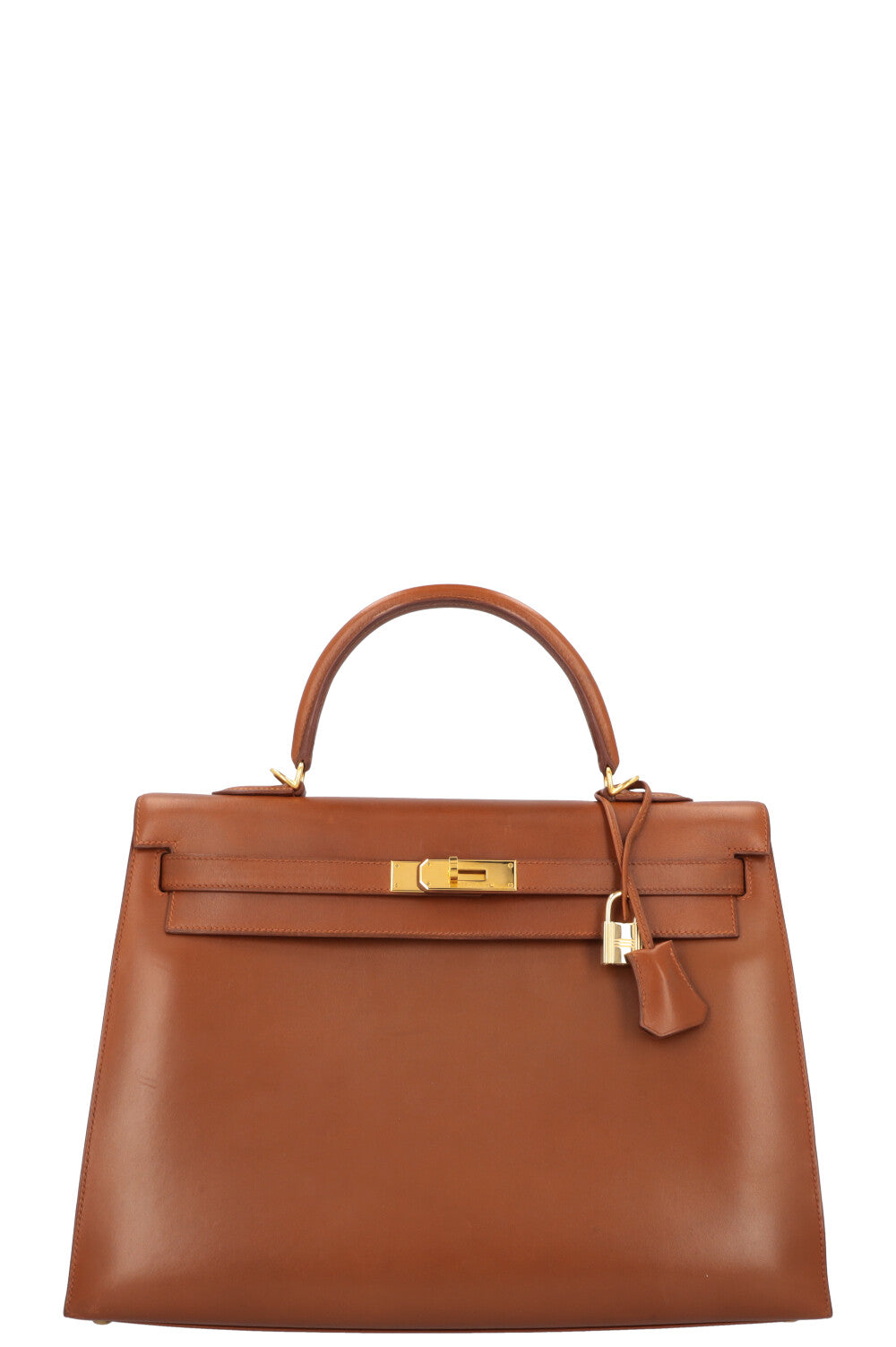HERMES Kelly 35 Sellier Box Fauve