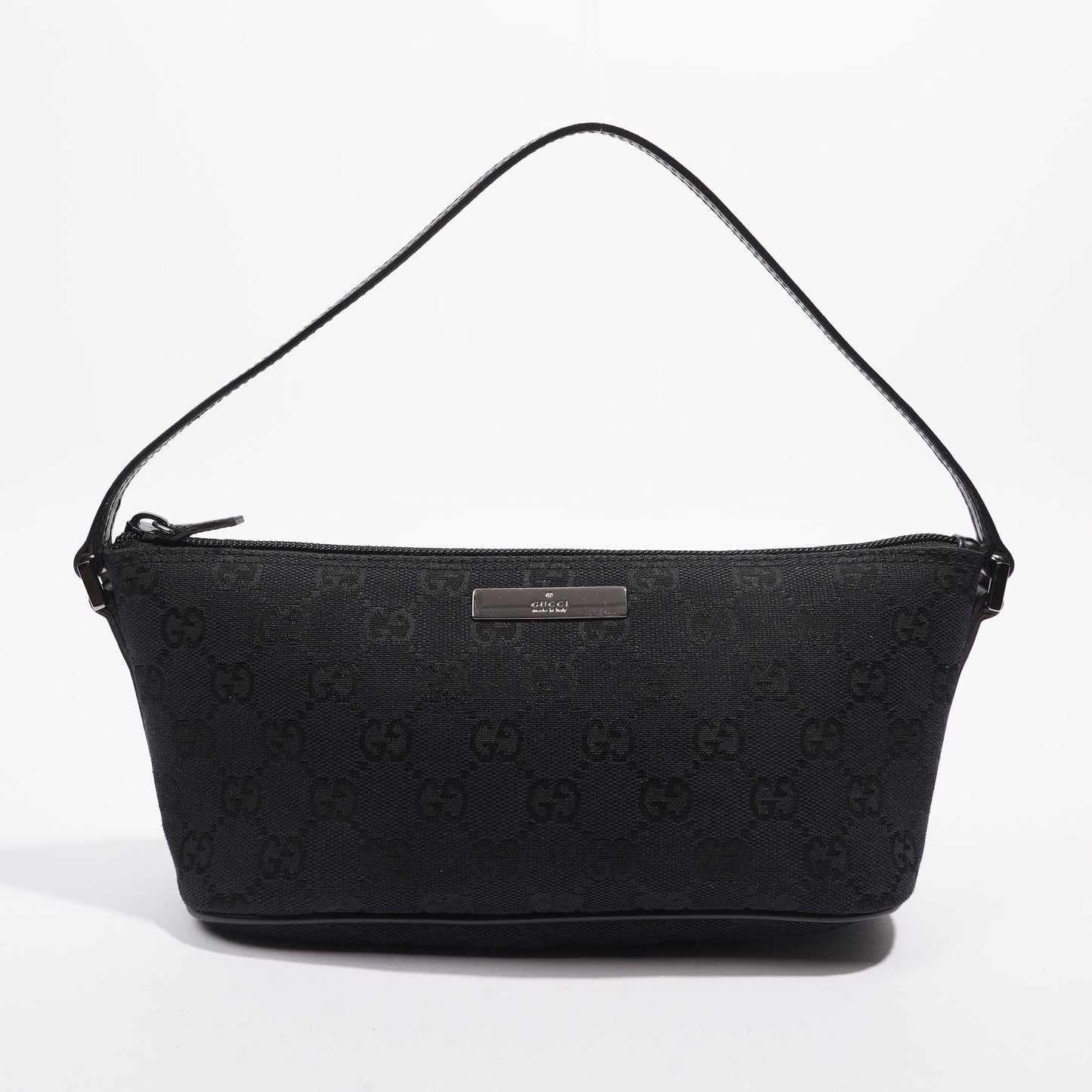 Gucci Boat Pochette Bag Black Canvas