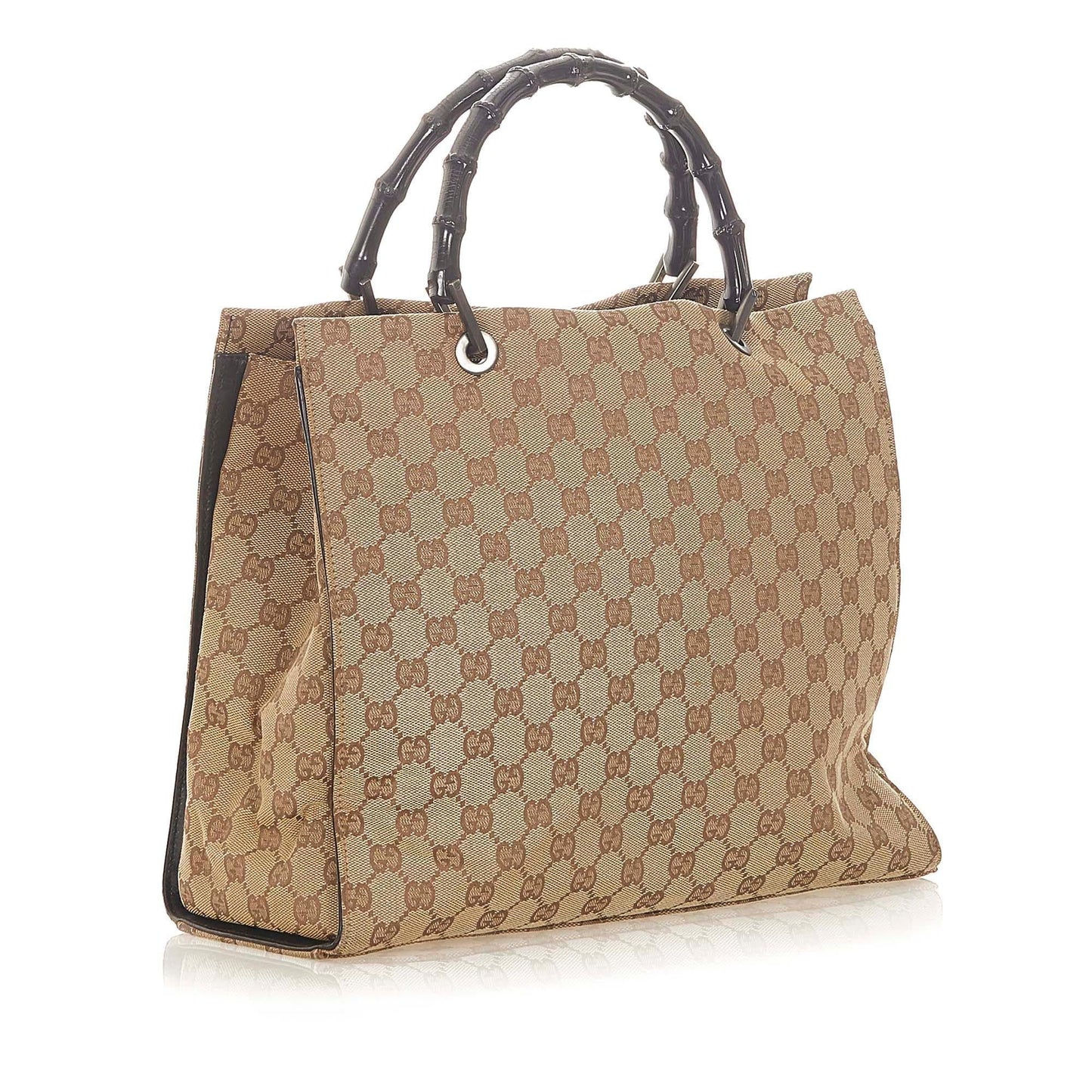 Gucci Bamboo GG Canvas Tote Bag (SHG-20436)