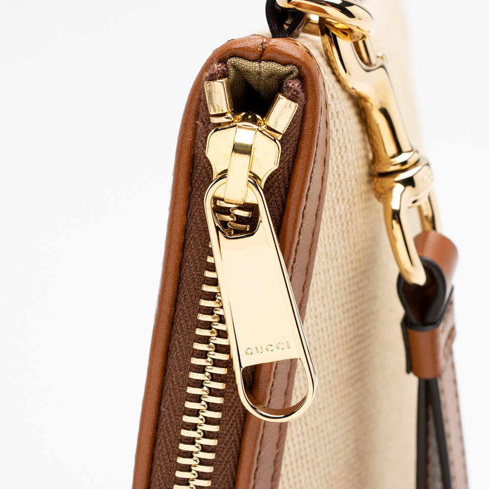 Gucci Canvas Vintage Web Wristlet