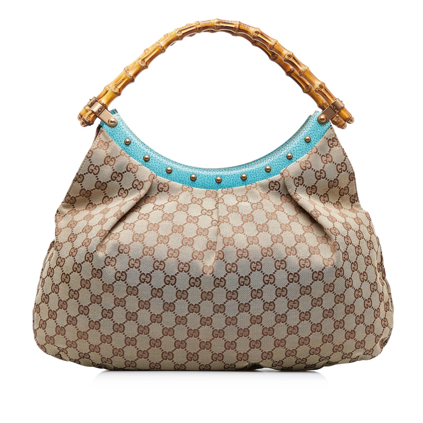 Gucci GG Canvas Bamboo Studded Handbag (SHG-ZJWXNq)