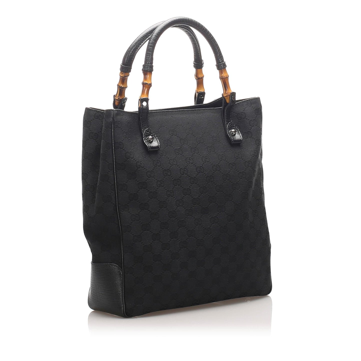 Gucci GG Canvas Bamboo Tote (SHG-13780)