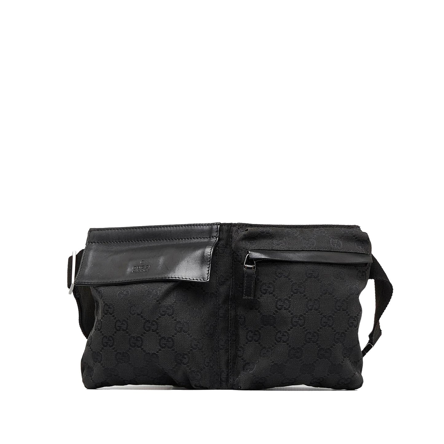 Gucci GG Canvas Double Pocket Belt Bag (SHG-9YRfAM)