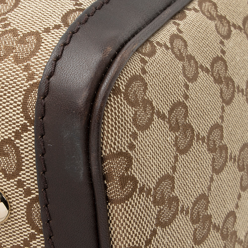 Gucci GG Canvas Vintage Web Medium Boston Bag