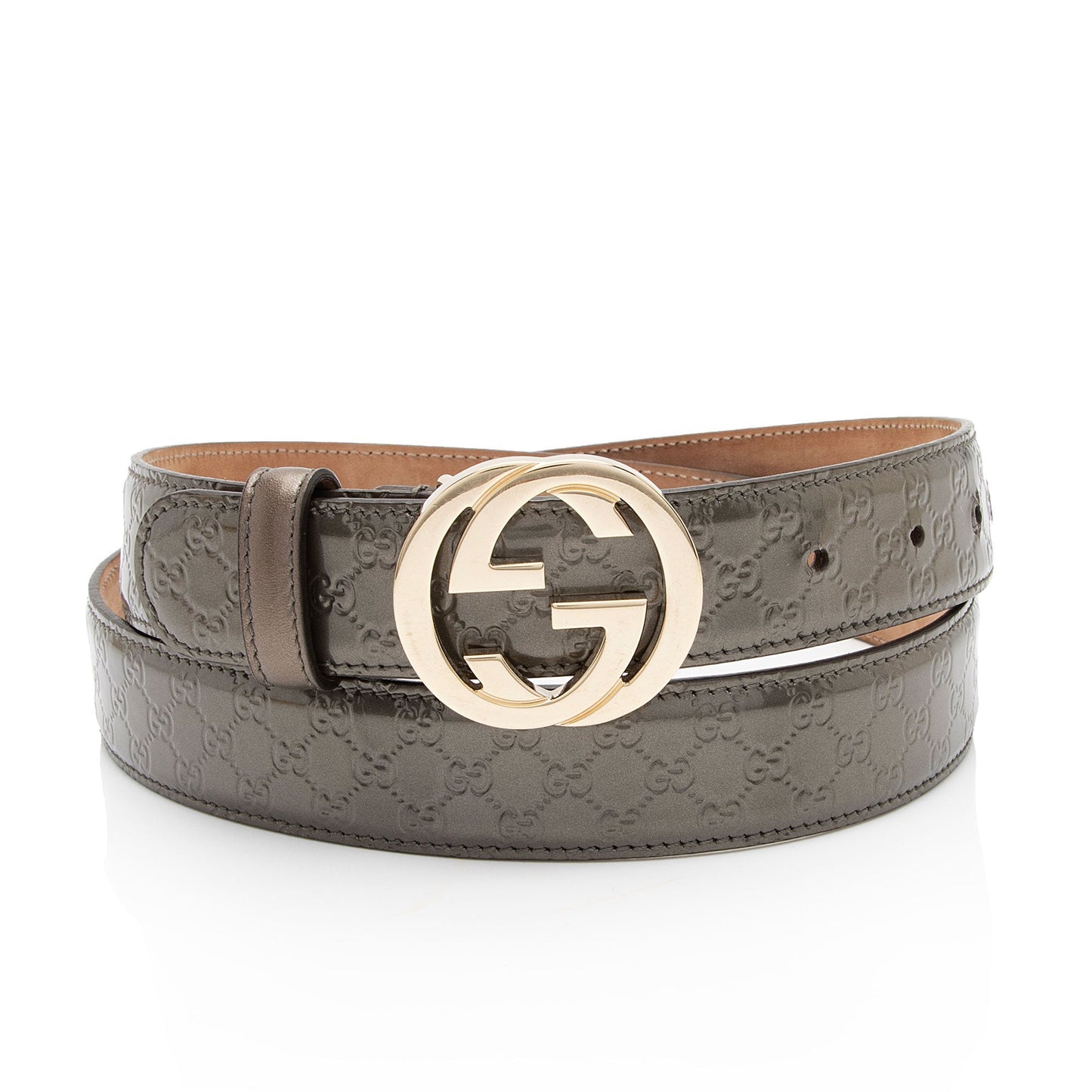 Gucci Patent Leather Microguccissima Interlocking G Narrow Belt - Size 40 / 100 (SHF-UcAdV9)