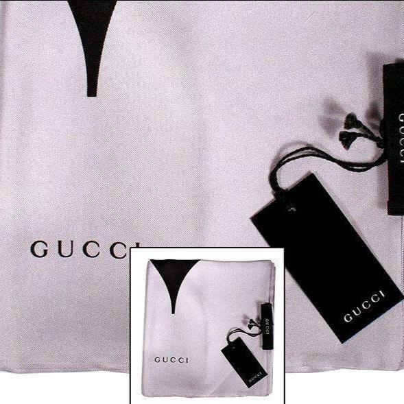 Gucci Shawl / Scarf Gray Silk (SHALS09)