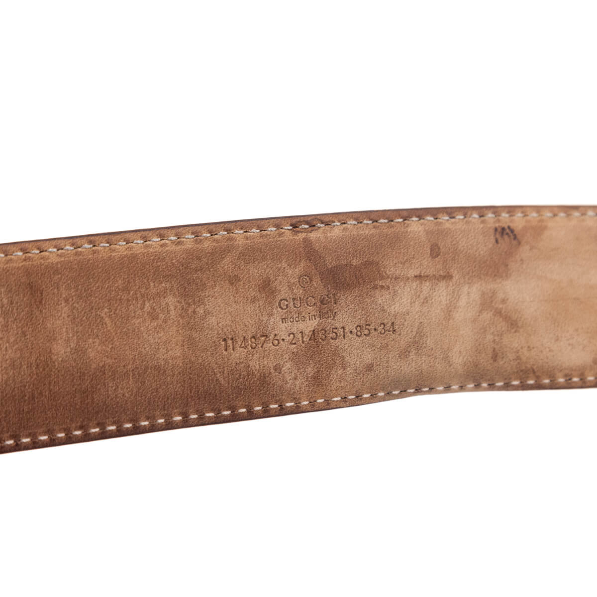 Gucci Gold Leather Guccissima GG Belt