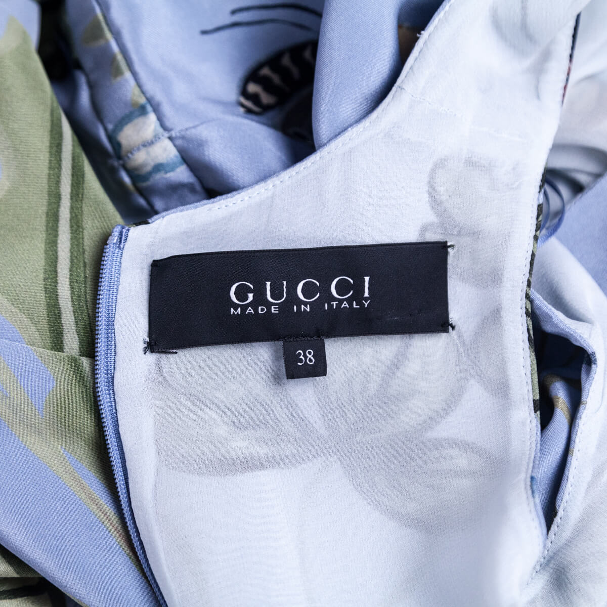 Gucci Pale Blue Floral Silk Kris Knight Dress Size XXS | IT 38