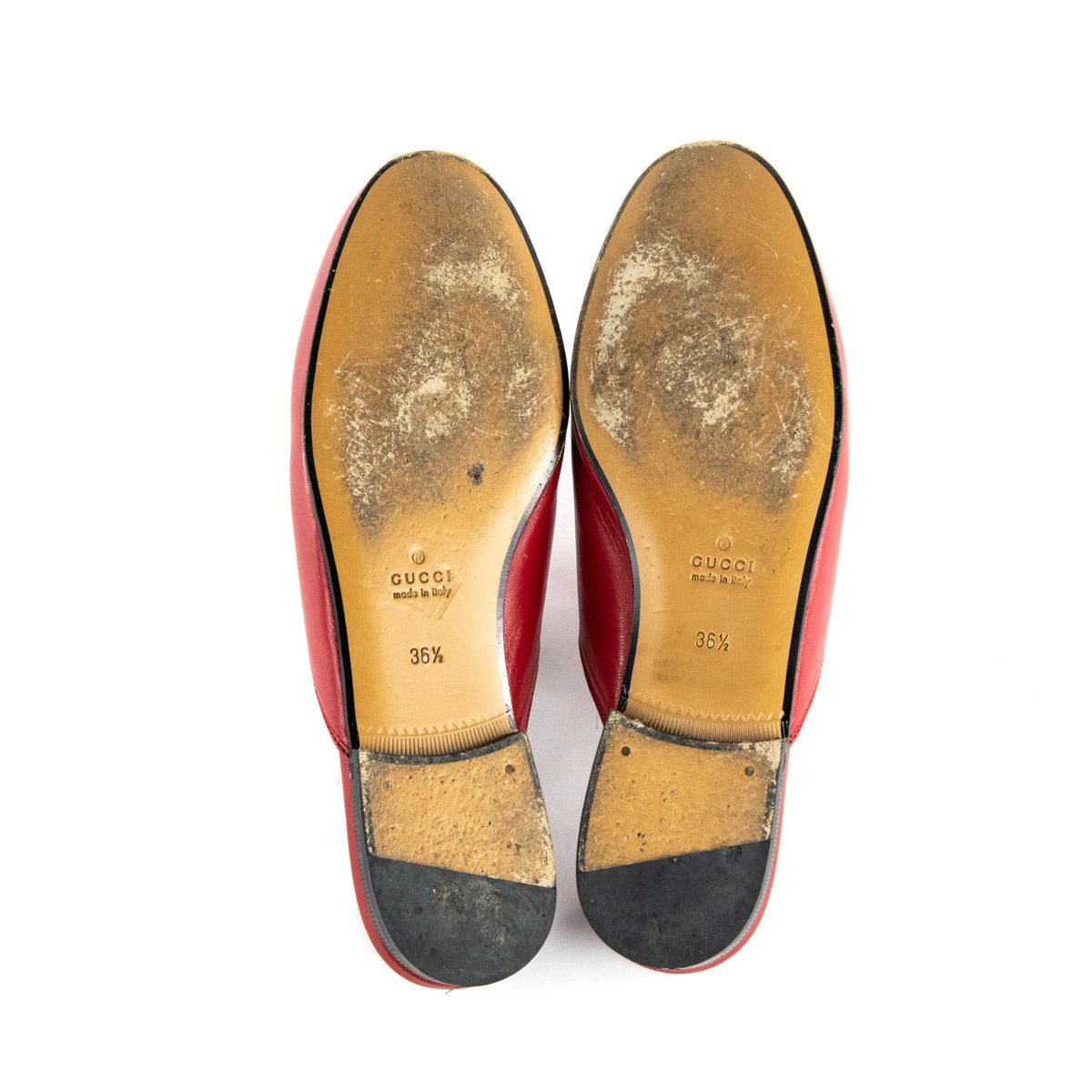 Gucci Red Calfskin Princetown Horsebit Mules Size US 6.5 | EU 36.5