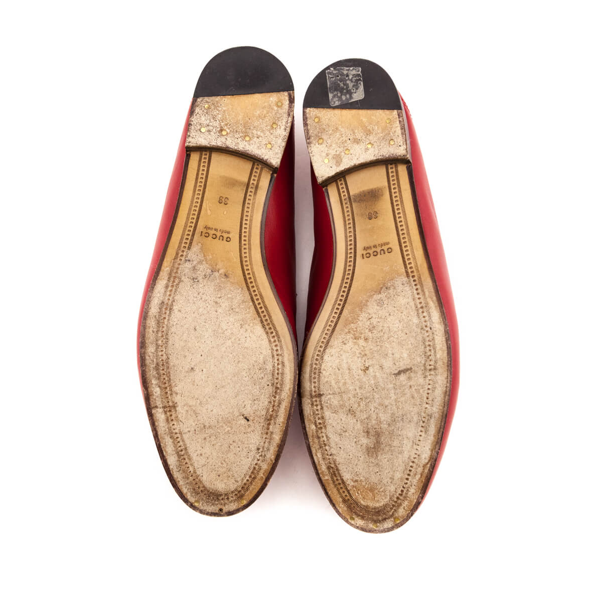 Gucci Red Leather Brixton Horsebit Loafers Size US 9 | IT 39