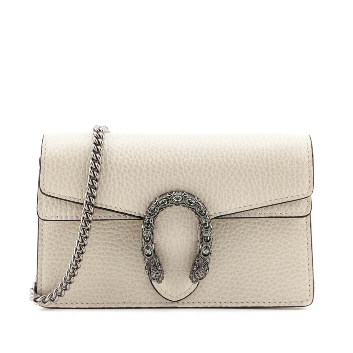 Gucci White Leather Super Mini Dionysus
