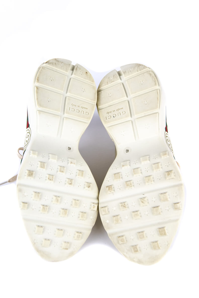 Gucci Ivory 2018 Rhyton GG Web Sneakers Size IT 40 | US 10