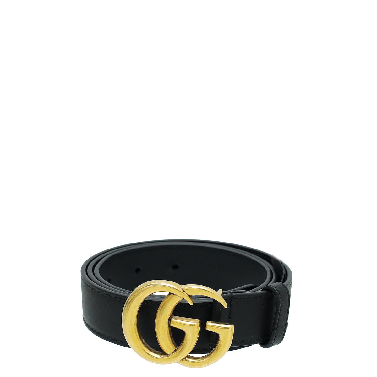 Gucci Black Double G Buckle 30mm Belt 36