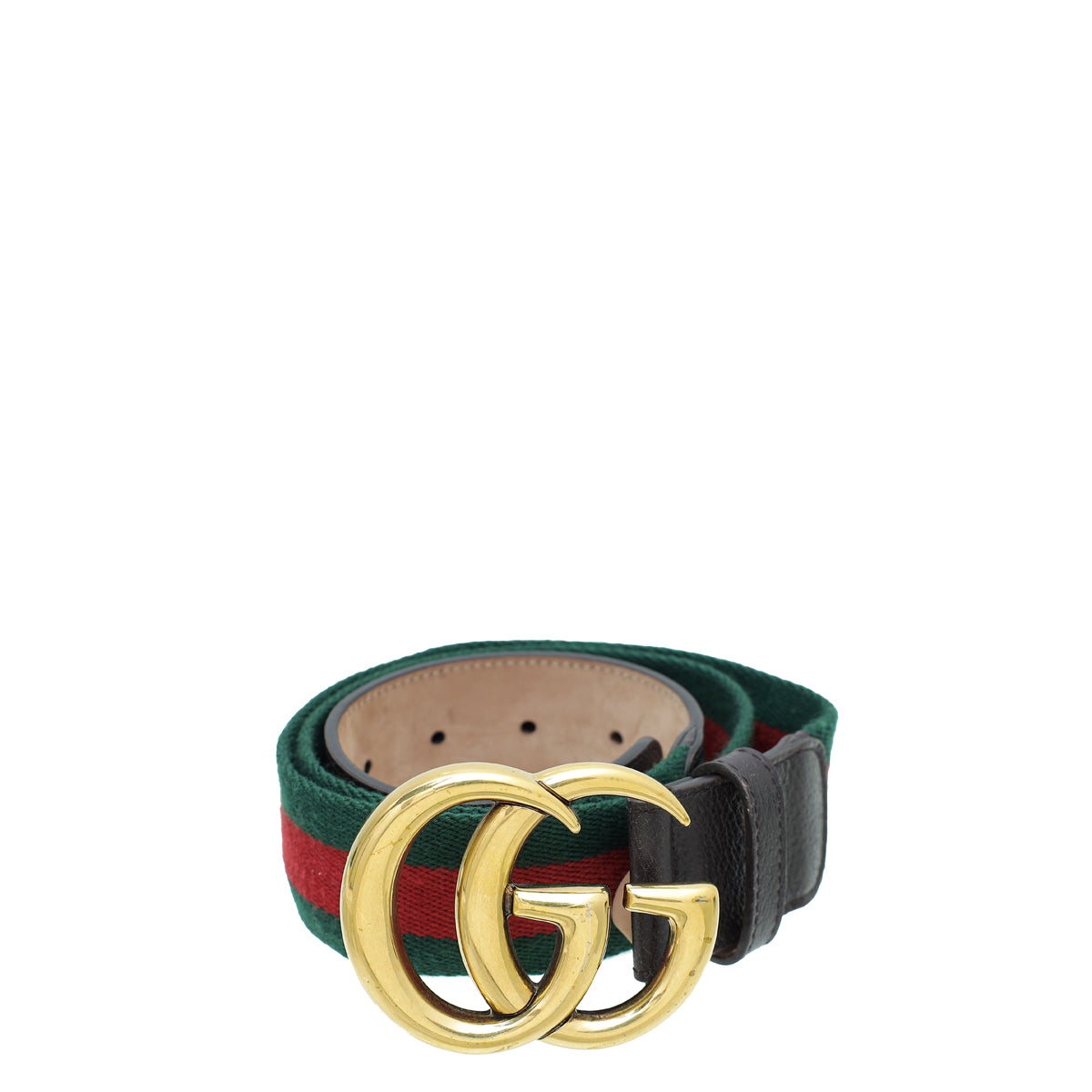 Gucci Tricolor Double G Buckle Web Belt 34