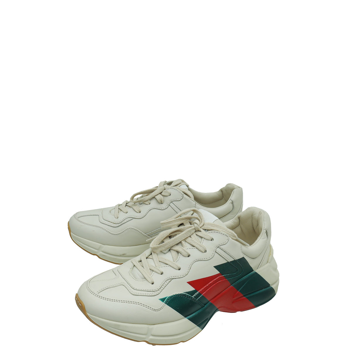 Gucci Cream White Rhyton Web Print Sneaker 7
