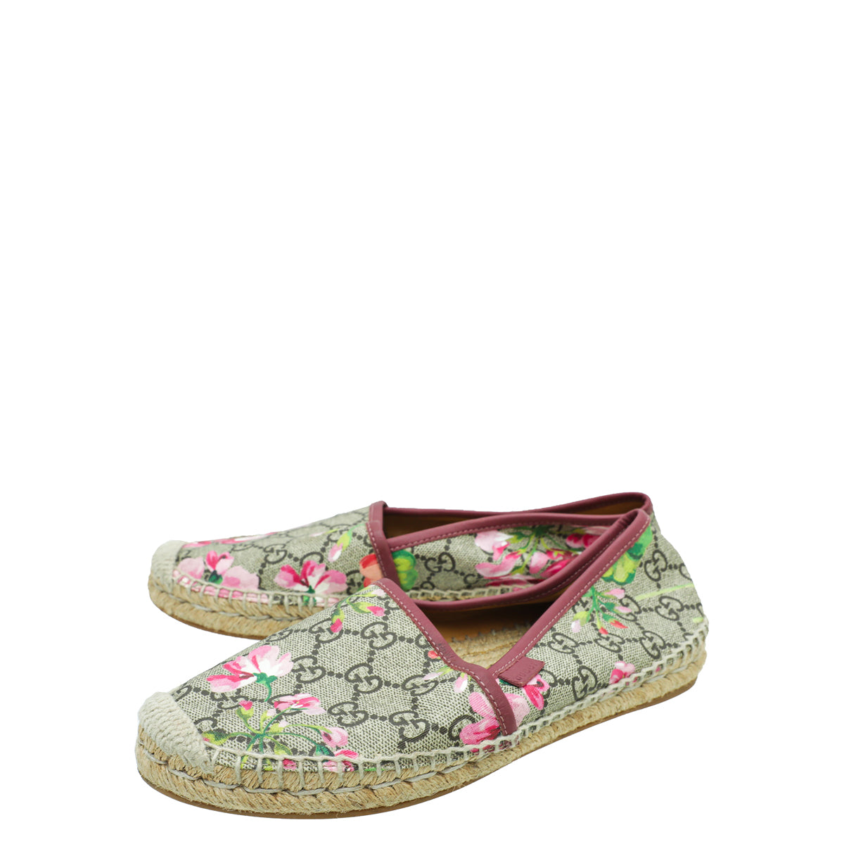 Gucci Ebony Multicolor GG Supreme Blooms Print Espadrille 37
