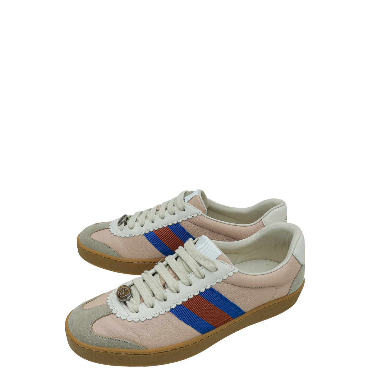 Gucci Light Pink Multicolor G74 Web Low Top Sneaker 36.5
