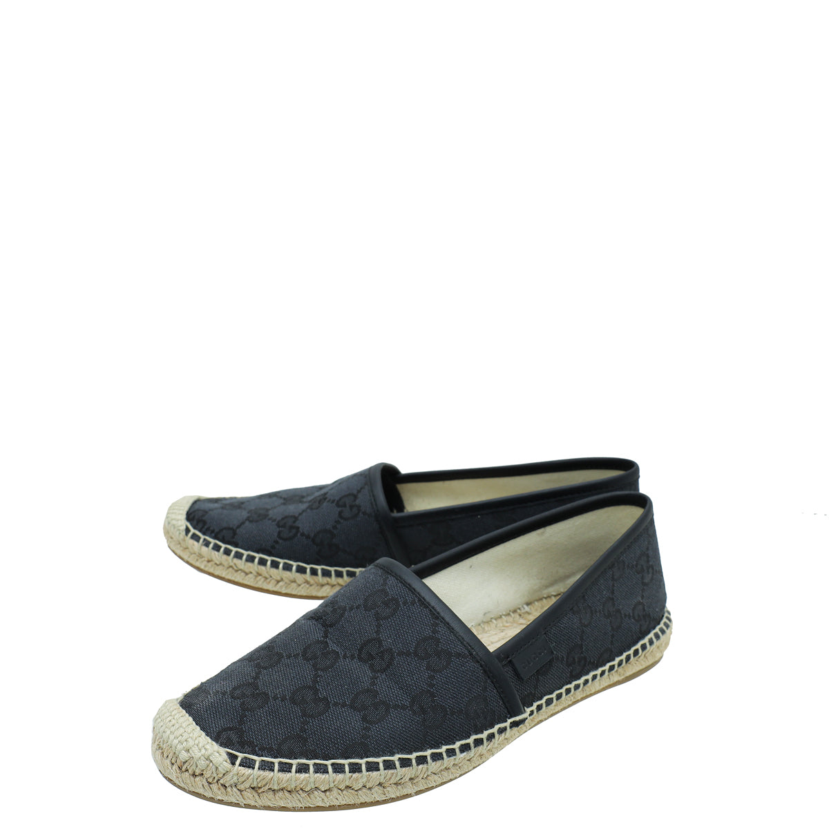 Gucci Black GG Flat Espadrille 37.5