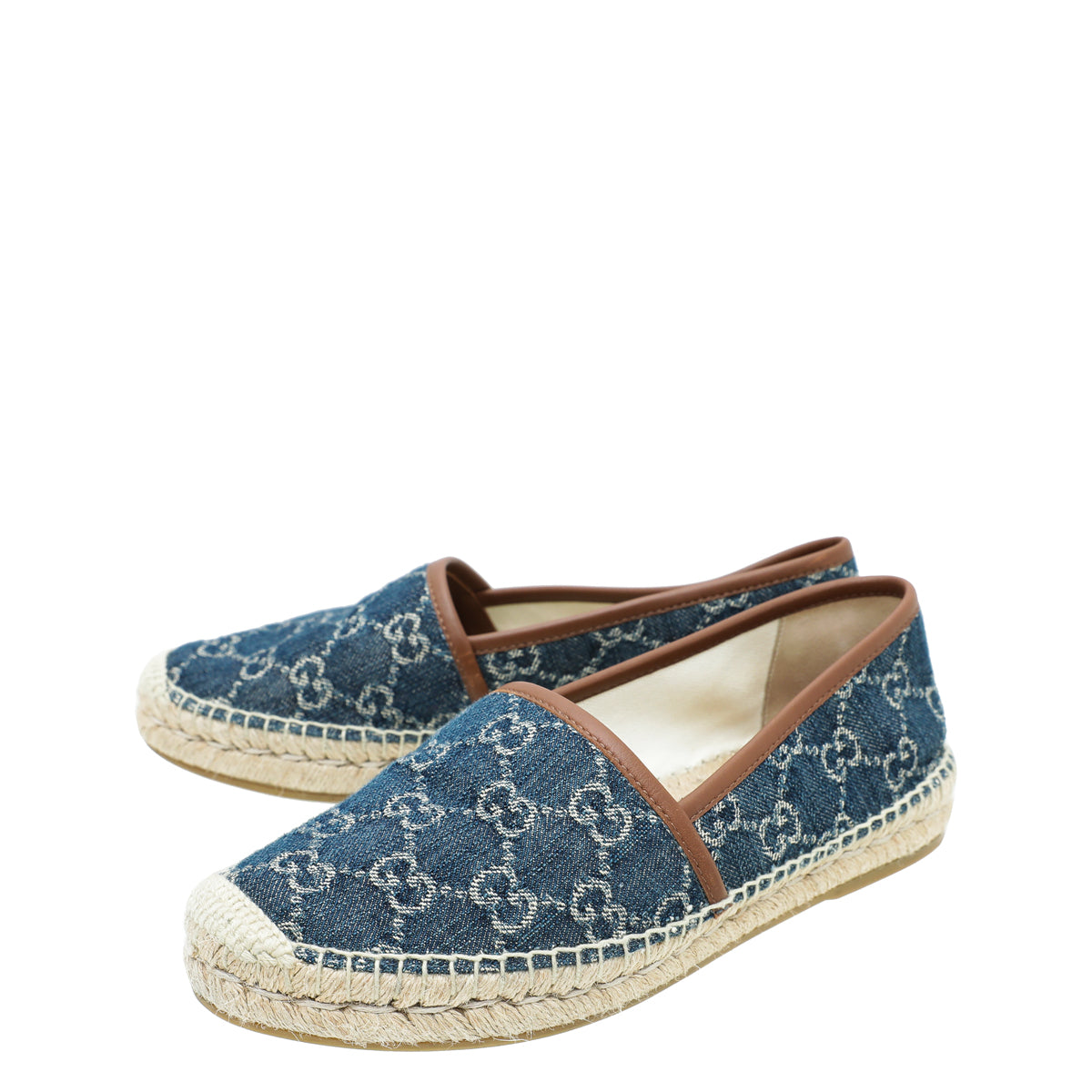 Gucci Navy Blue GG Denim Espadrille 37