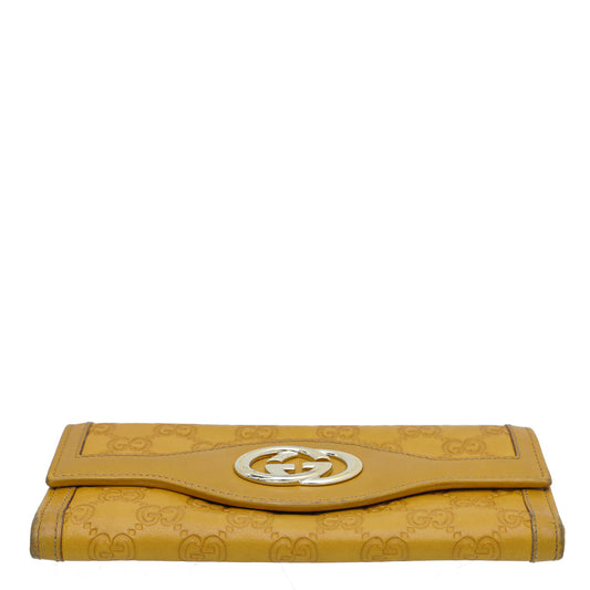 Gucci Yellow Guccissima Sukey Continental Wallet