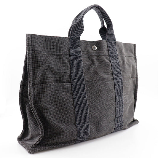 HERMES Tote Bag Nylon canvas gray Her LineMM mens(Unisex) Used