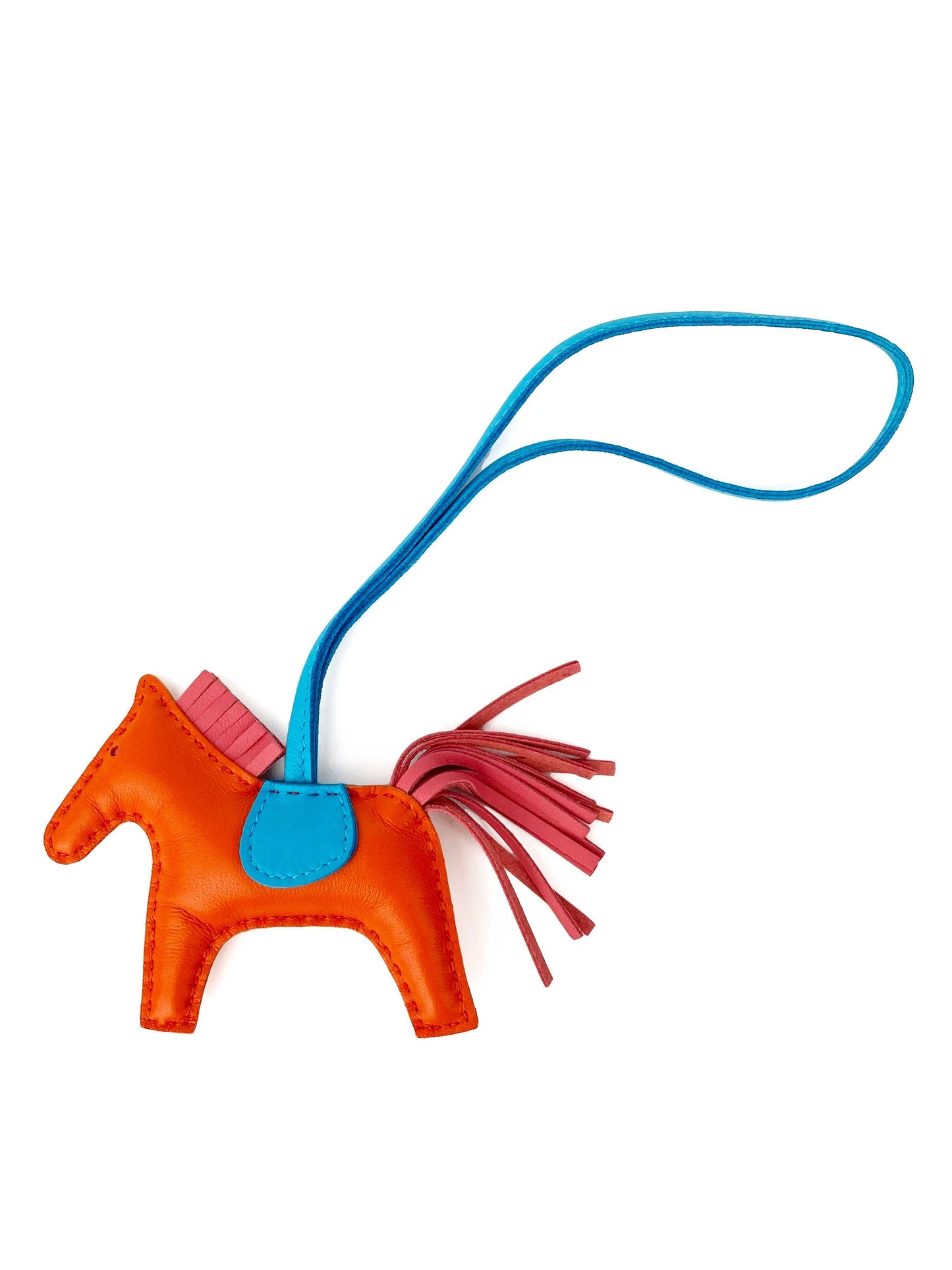 Hermes Orange Poppy & Zanzibar Rose Rodeo PM Bag Charm