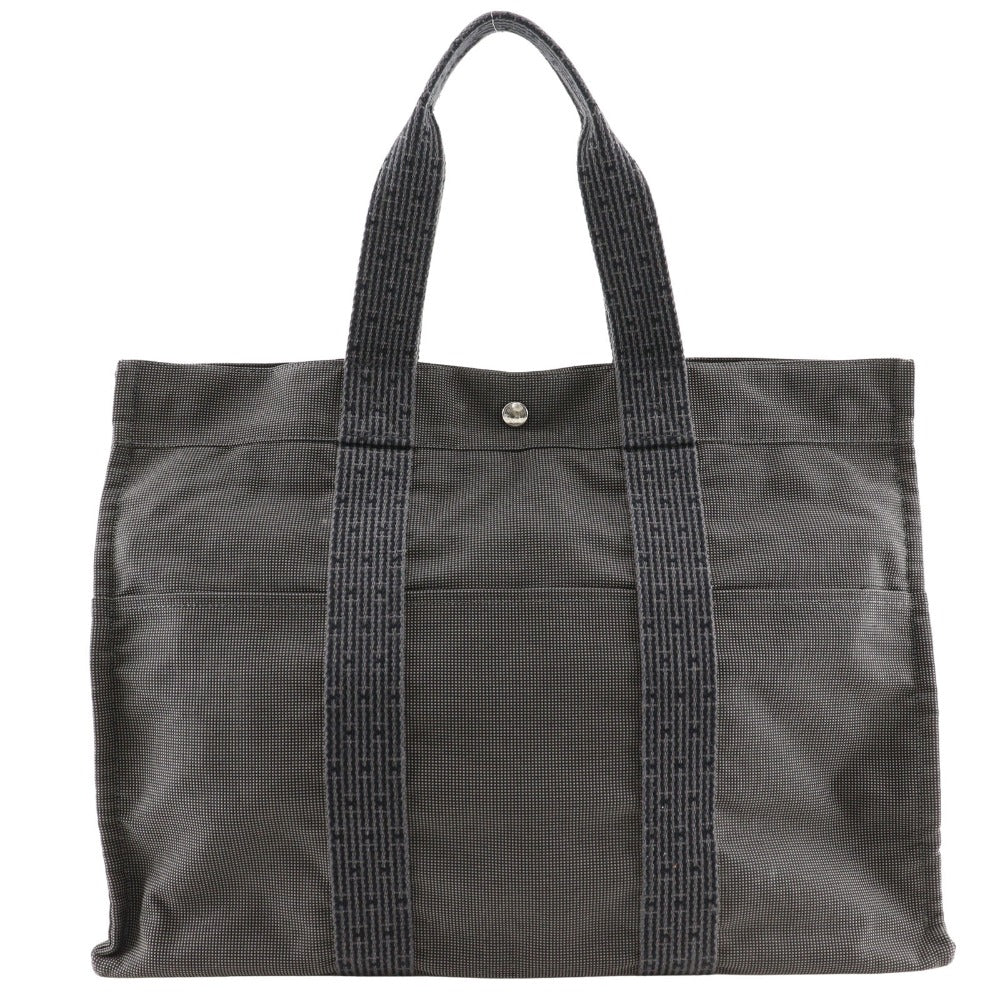 HERMES Tote Bag Nylon canvas gray Her Line Tote GM unisex(Unisex) Used