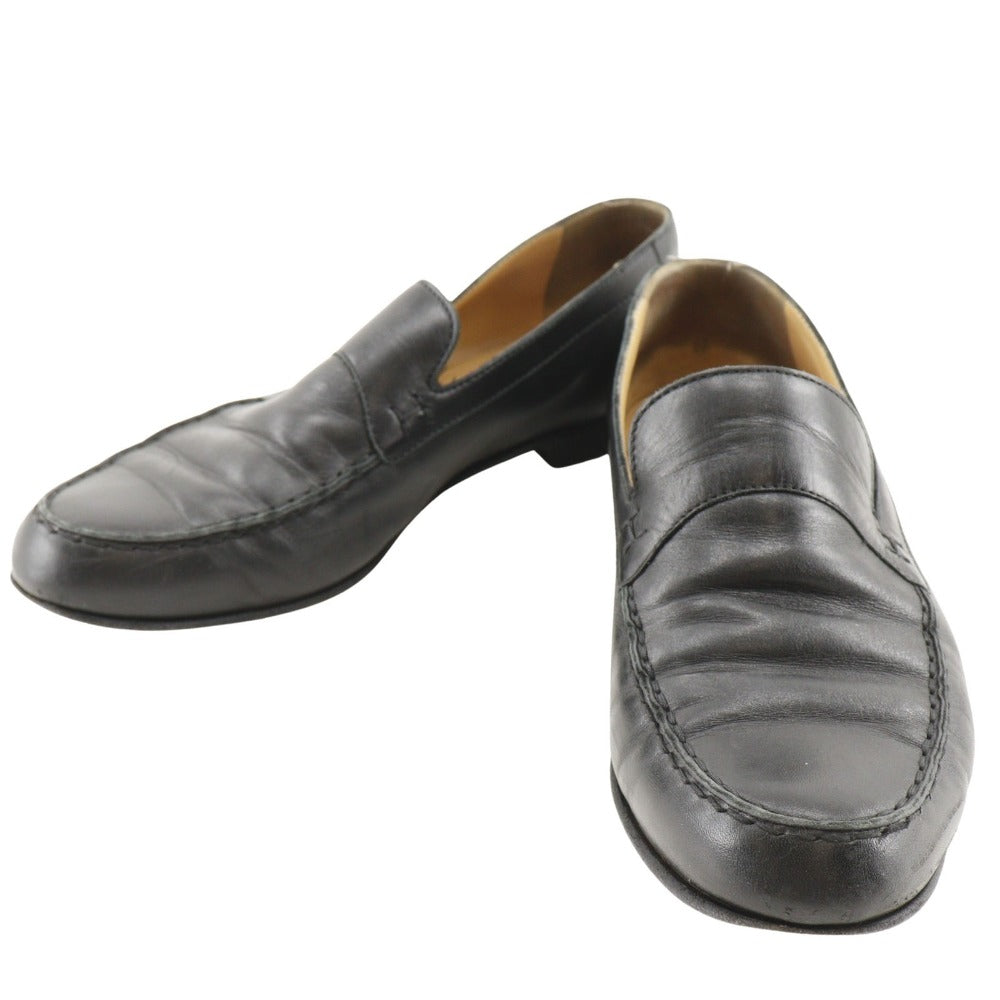 HERMES loafers Calfskin black 37 1/2 Hstitch Women 37 1/2 Used