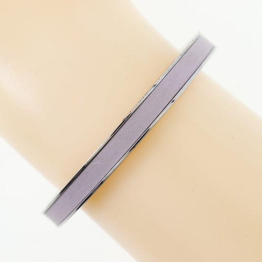 HERMES Bangle metallic Silver Belt motif Women Used