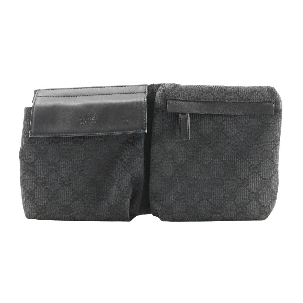 GUCCI Waist bag 28566 GG canvas, leather black Sling bag unisex(Unisex) Used