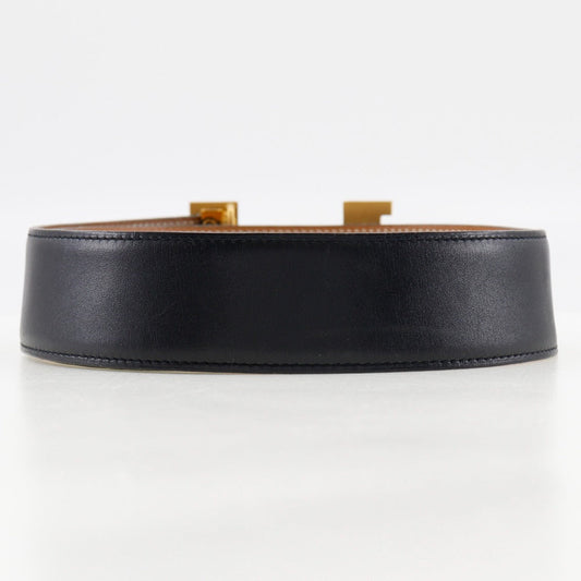 HERMES belt Calfskin black H belt unisex(Unisex) 72 Used