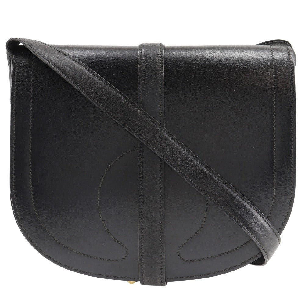 HERMES Shoulder Bag Box scarf black Gallopard Women Used