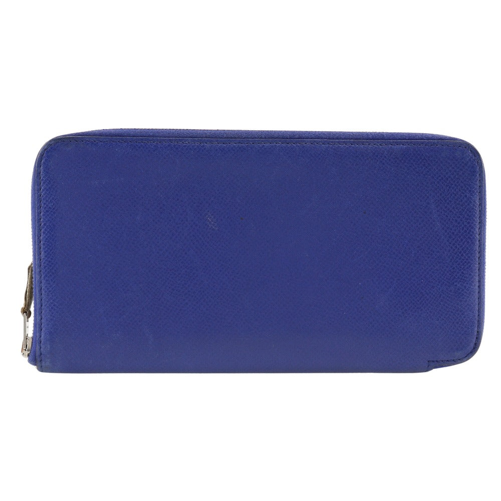 HERMES Long Wallet Purse Epsom Blue Azap long silk in Women Used