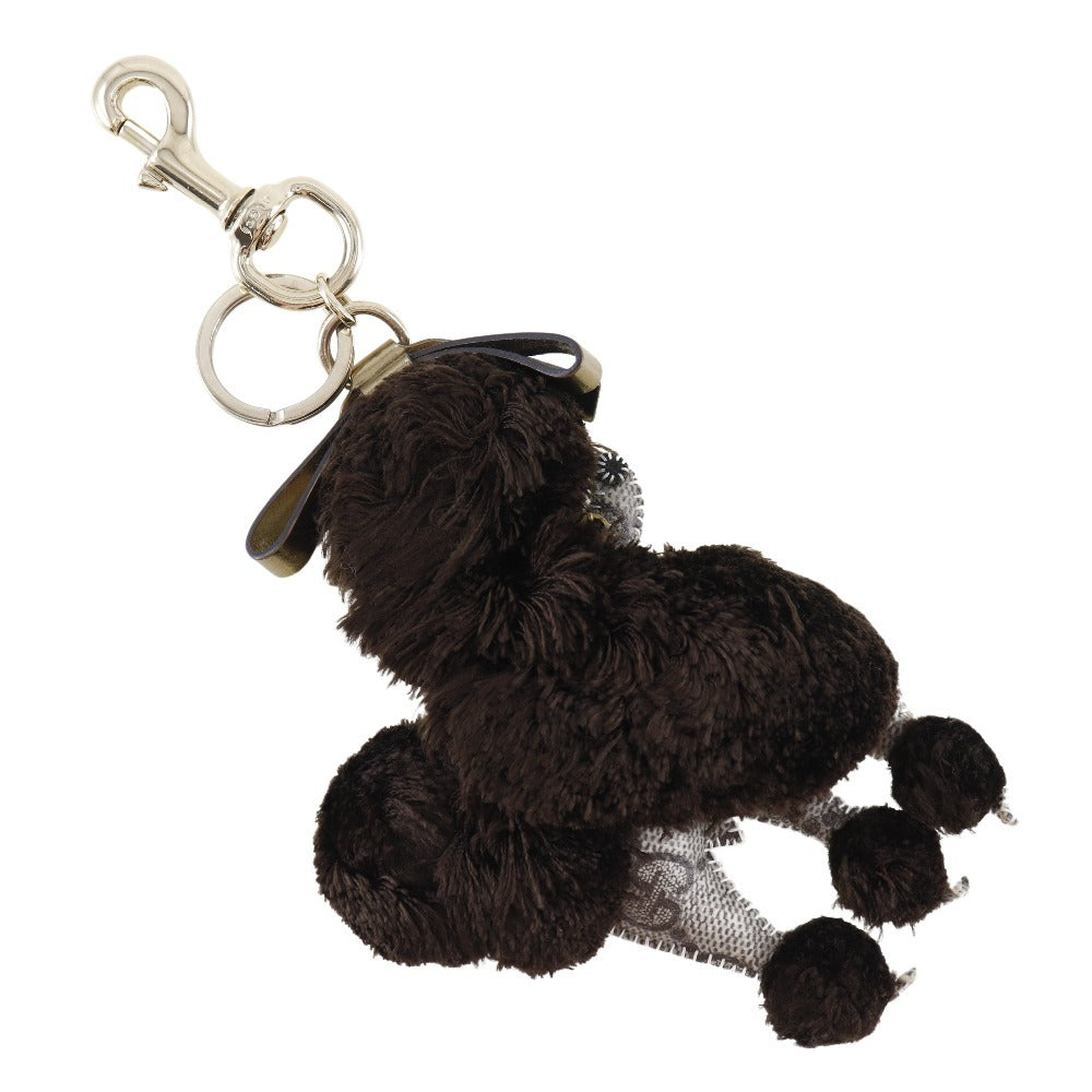 GUCCI key ring GG Supreme Canvas Brown Guccioli Bag charm poodle Women Used
