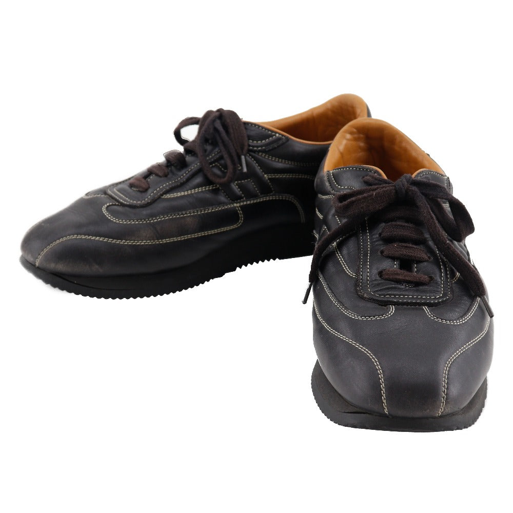 HERMES sneakers leather black quick mens 41 Used