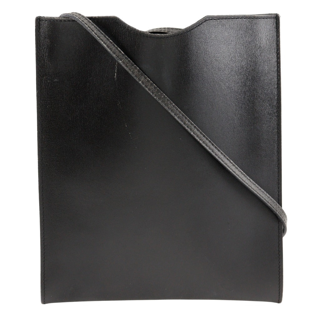HERMES Shoulder Bag Calfskin black Pochette Omenitu unisex(Unisex) Used