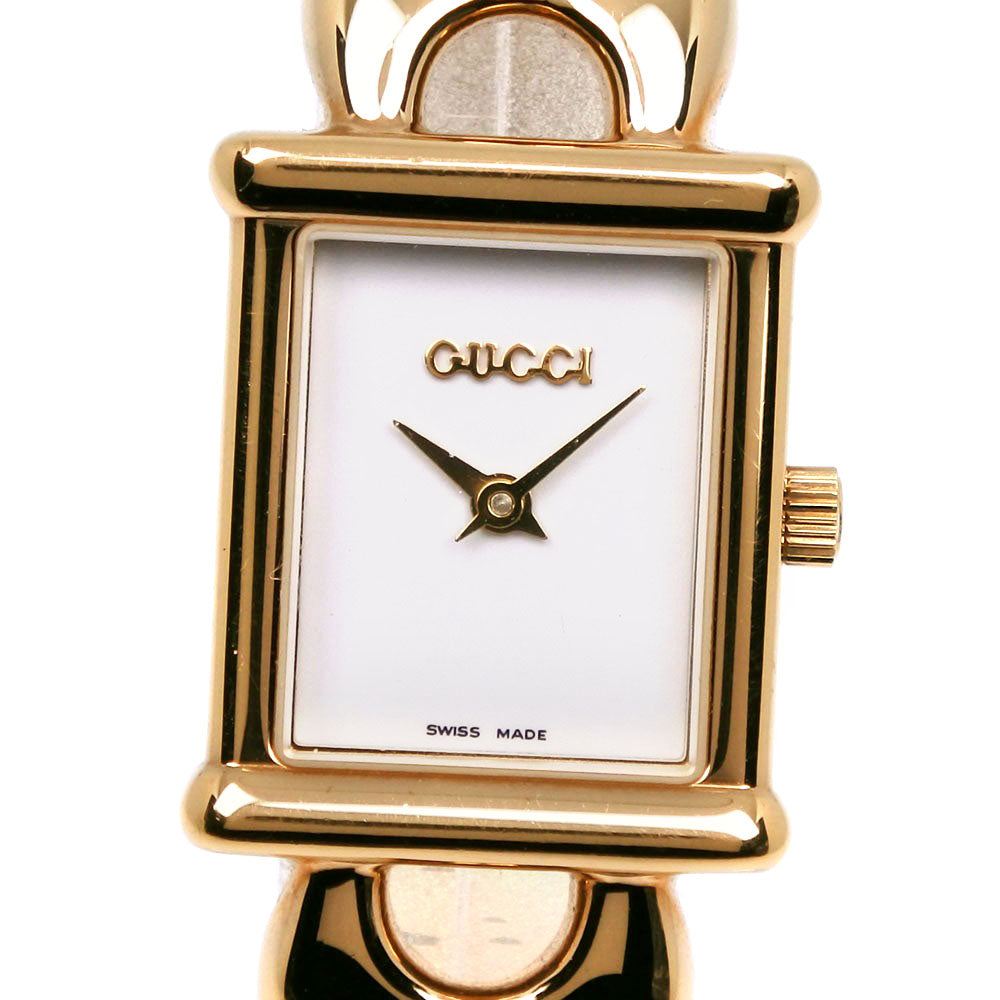 GUCCI Watches Quartz 1800L Plated Gold gold White dial Women Used