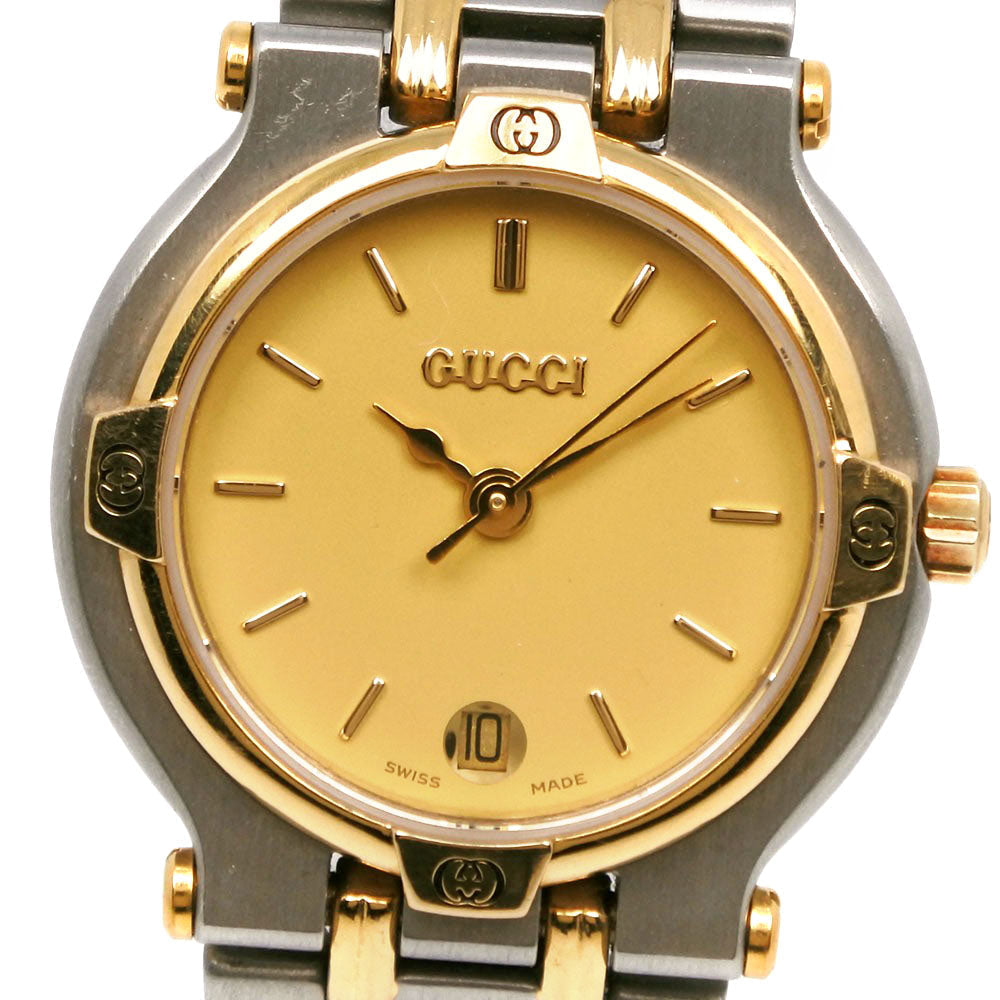 GUCCI Watches Quartz 9000L Stainless Steel gold gold dial Women Used